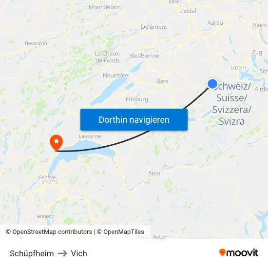 Schüpfheim to Vich map