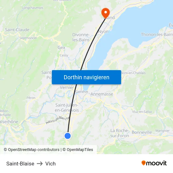 Saint-Blaise to Vich map