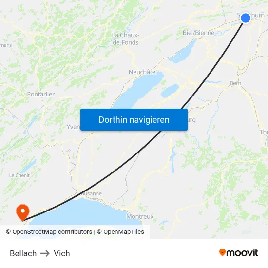 Bellach to Vich map