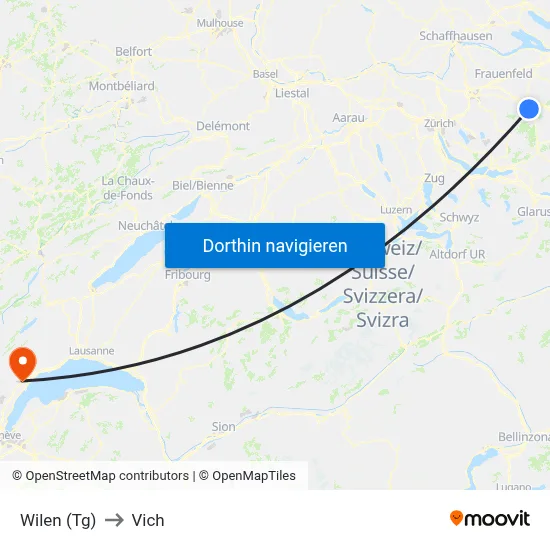 Wilen (Tg) to Vich map