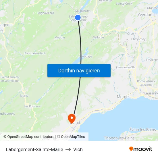 Labergement-Sainte-Marie to Vich map