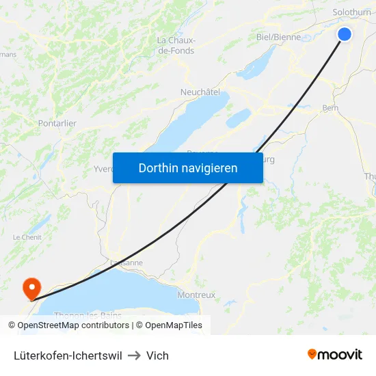 Lüterkofen-Ichertswil to Vich map