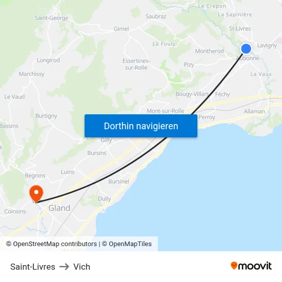 Saint-Livres to Vich map