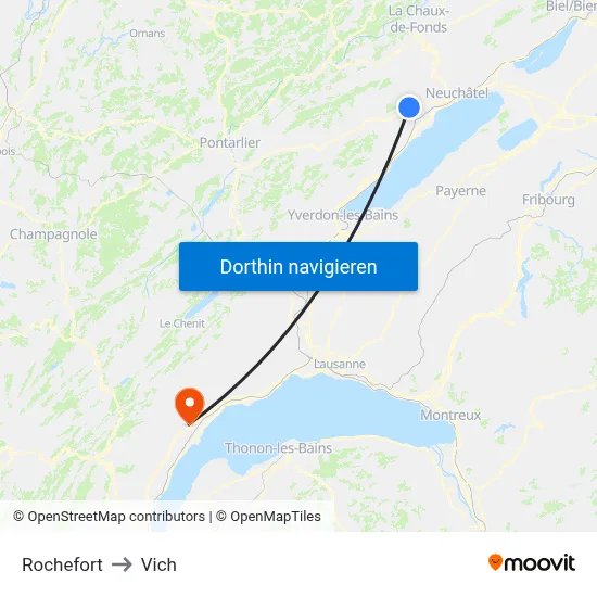 Rochefort to Vich map