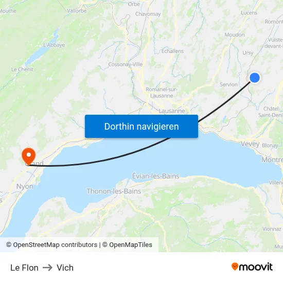 Le Flon to Vich map