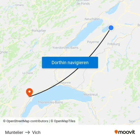 Muntelier to Vich map
