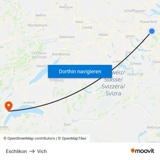 Eschlikon to Vich map