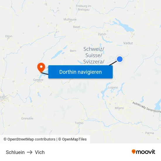 Schluein to Vich map