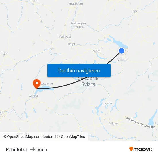 Rehetobel to Vich map