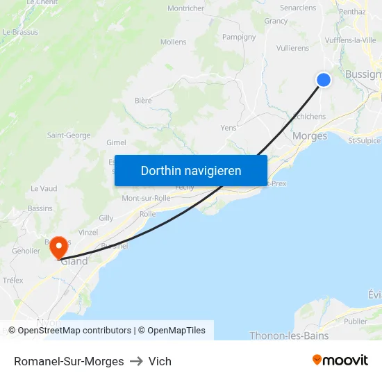 Romanel-Sur-Morges to Vich map