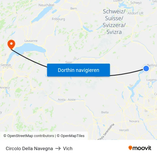 Circolo Della Navegna to Vich map