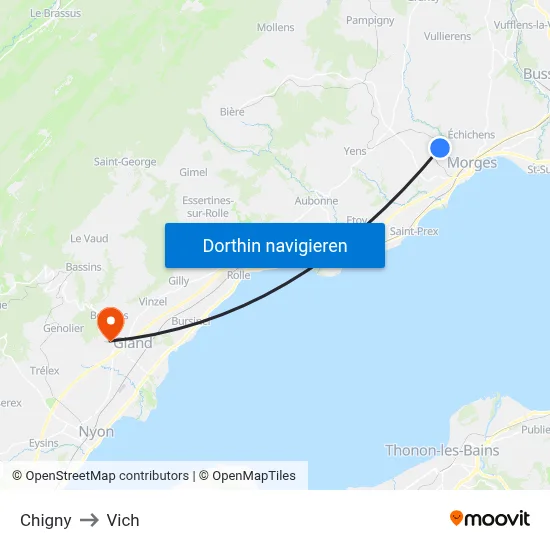 Chigny to Vich map