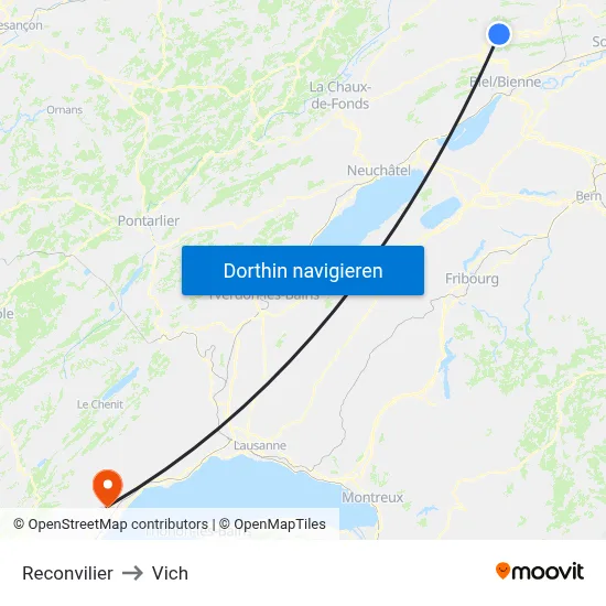 Reconvilier to Vich map