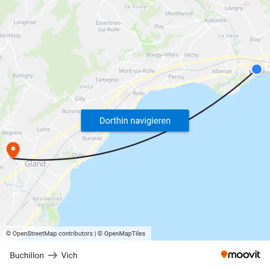 Buchillon to Vich map