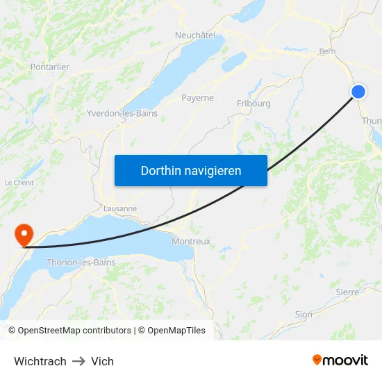 Wichtrach to Vich map