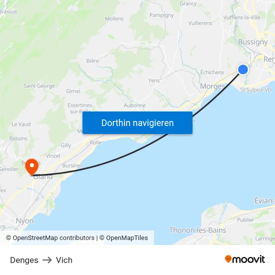 Denges to Vich map