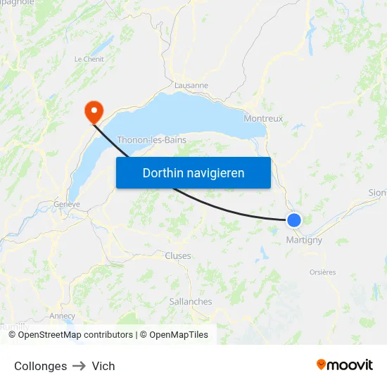 Collonges to Vich map