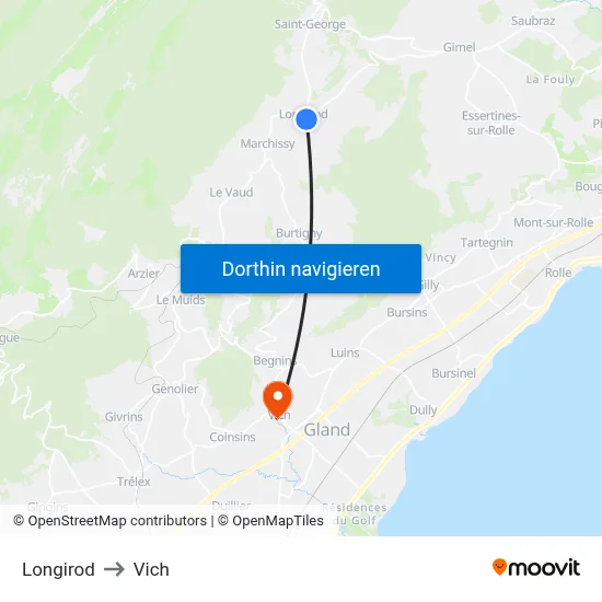 Longirod to Vich map
