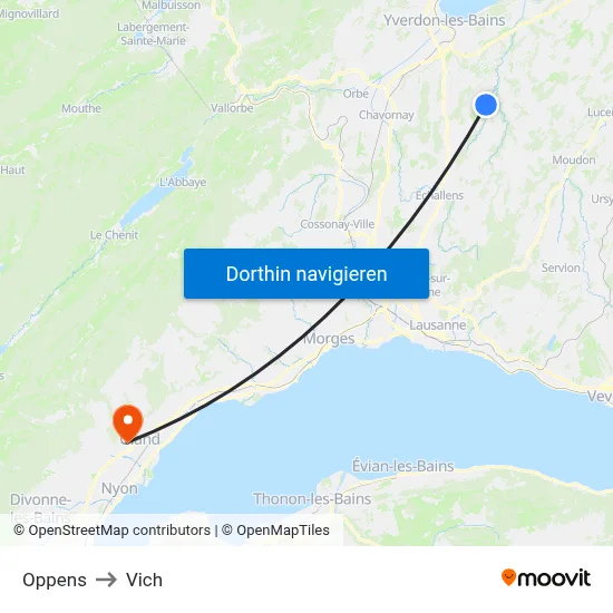 Oppens to Vich map