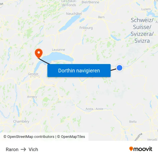 Raron to Vich map