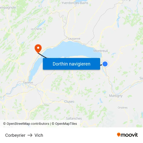 Corbeyrier to Vich map