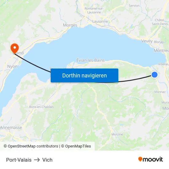 Port-Valais to Vich map