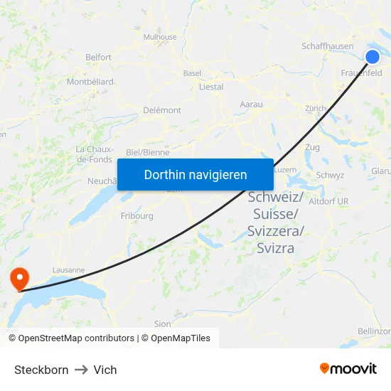 Steckborn to Vich map