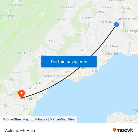 Aclens to Vich map