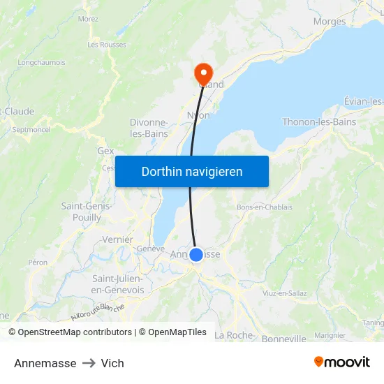 Annemasse to Vich map