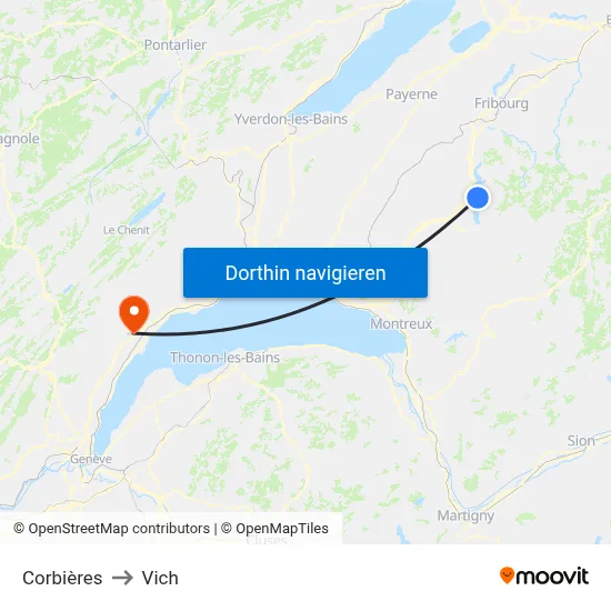 Corbières to Vich map