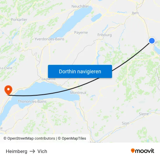 Heimberg to Vich map