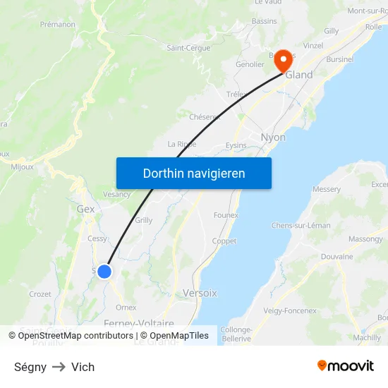 Ségny to Vich map