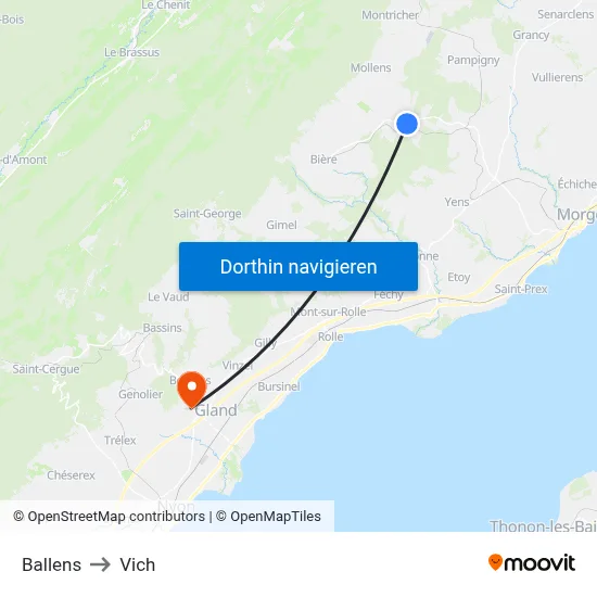 Ballens to Vich map