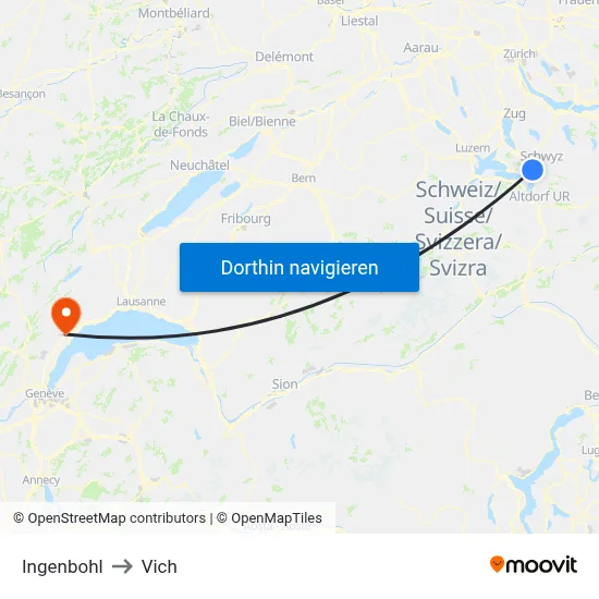 Ingenbohl to Vich map