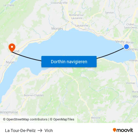 La Tour-De-Peilz to Vich map