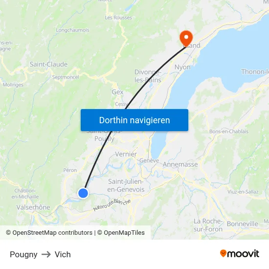Pougny to Vich map