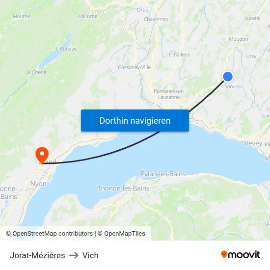 Jorat-Mézières to Vich map