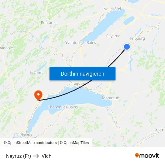 Neyruz (Fr) to Vich map