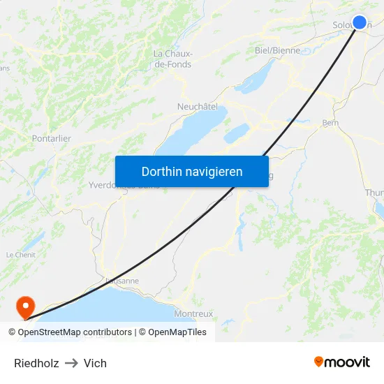 Riedholz to Vich map