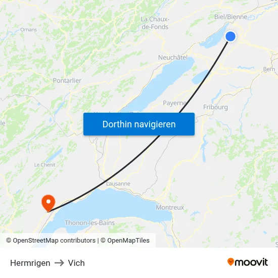 Hermrigen to Vich map