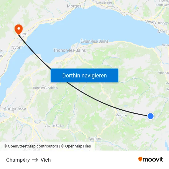 Champéry to Vich map
