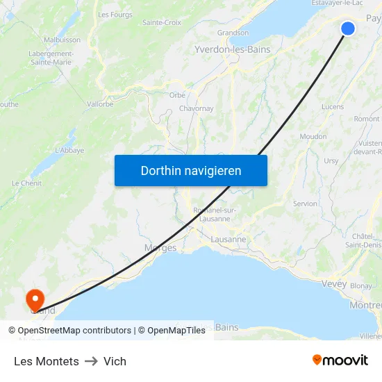 Les Montets to Vich map