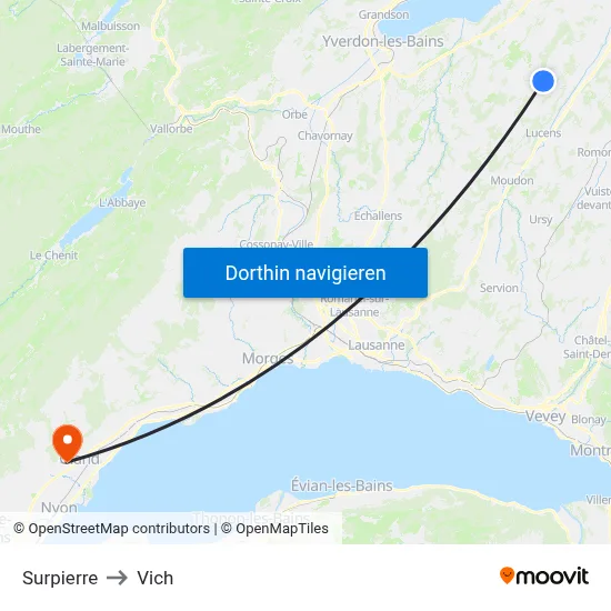 Surpierre to Vich map