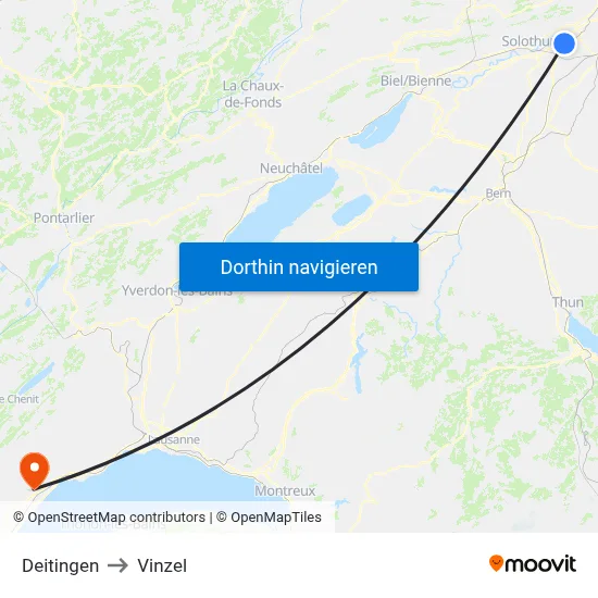 Deitingen to Vinzel map