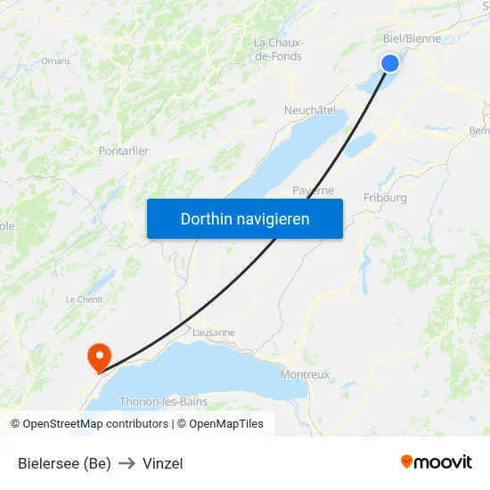 Bielersee (Be) to Vinzel map