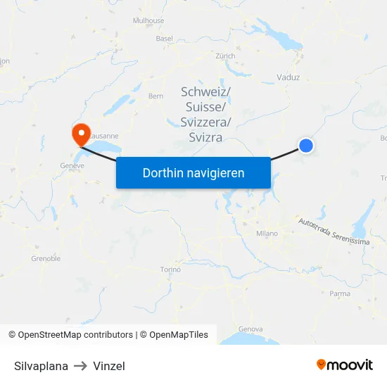 Silvaplana to Vinzel map