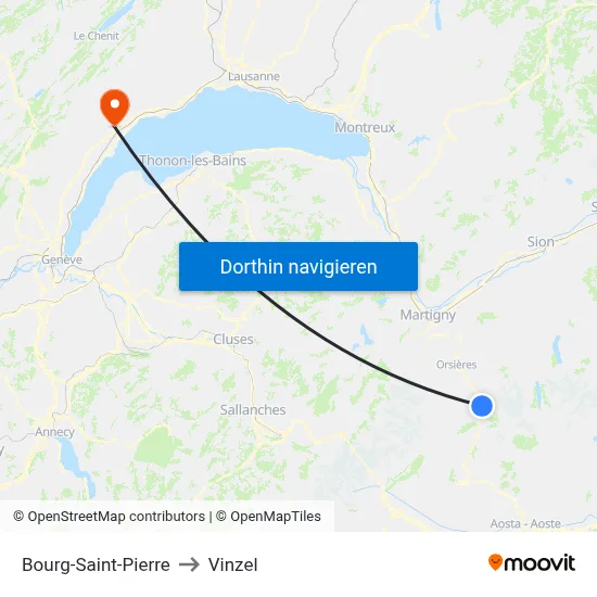 Bourg-Saint-Pierre to Vinzel map