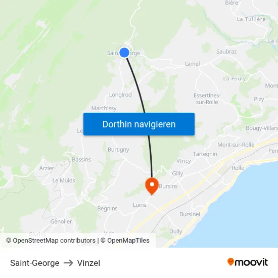 Saint-George to Vinzel map