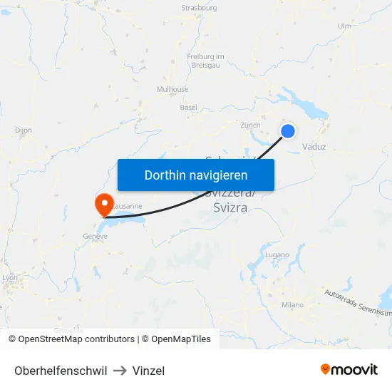 Oberhelfenschwil to Vinzel map