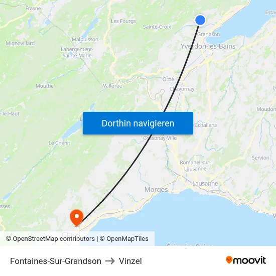 Fontaines-Sur-Grandson to Vinzel map